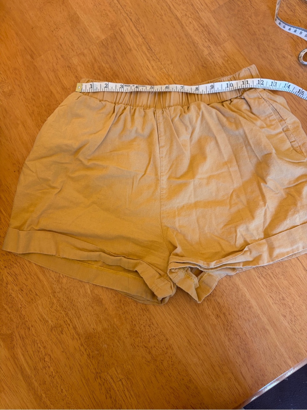 100% Cotton Mustard Yellow Shorts